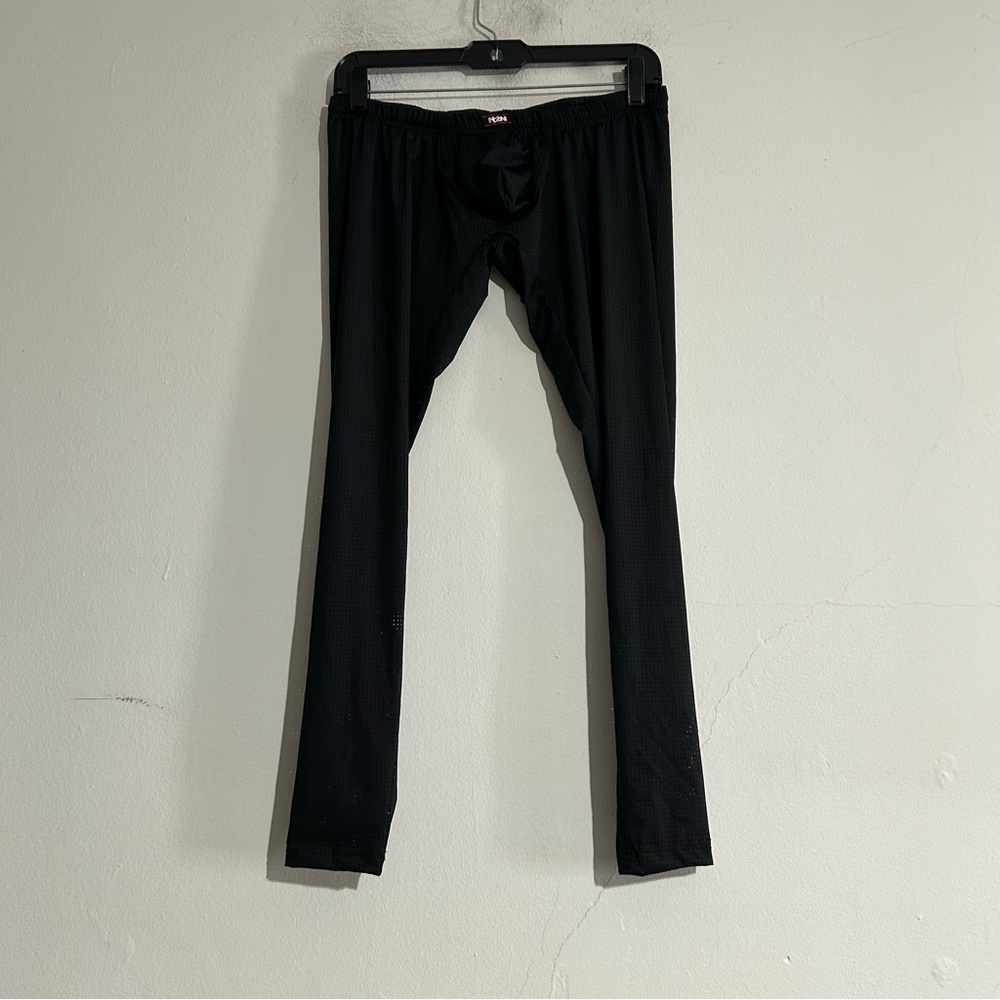 N2N Bodywear Black Sheer Mesh Pouch Tights Large NWT